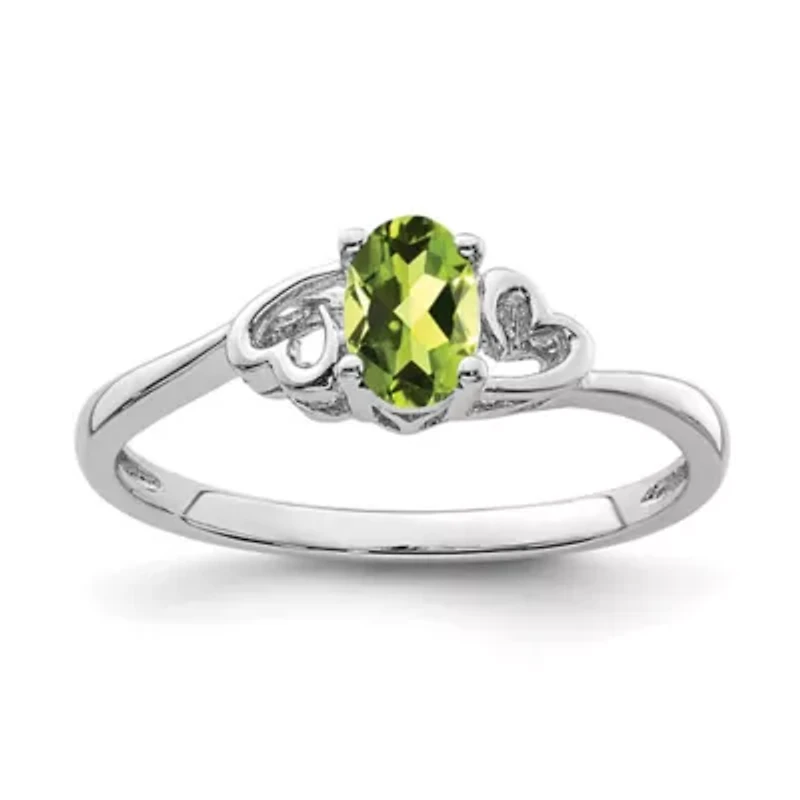 1/2 ct. t.w. Peridot Ring Rhodium-plated Sterling Silver