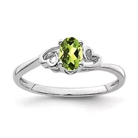 1/2 ct. t.w. Peridot Ring Rhodium-plated Sterling Silver
