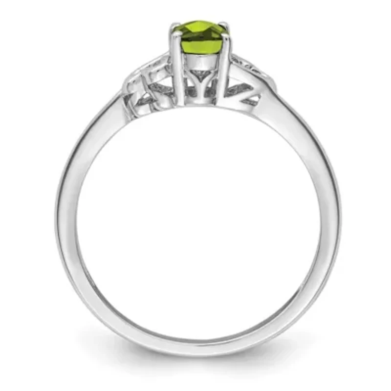 1/2 ct. t.w. Peridot Ring Rhodium-plated Sterling Silver