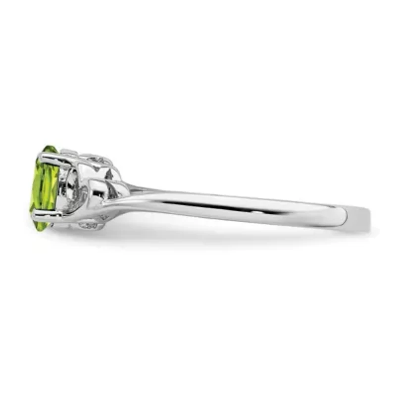1/2 ct. t.w. Peridot Ring Rhodium-plated Sterling Silver