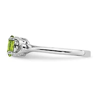 1/2 ct. t.w. Peridot Ring Rhodium-plated Sterling Silver