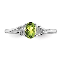 1/2 ct. t.w. Peridot Ring Rhodium-plated Sterling Silver