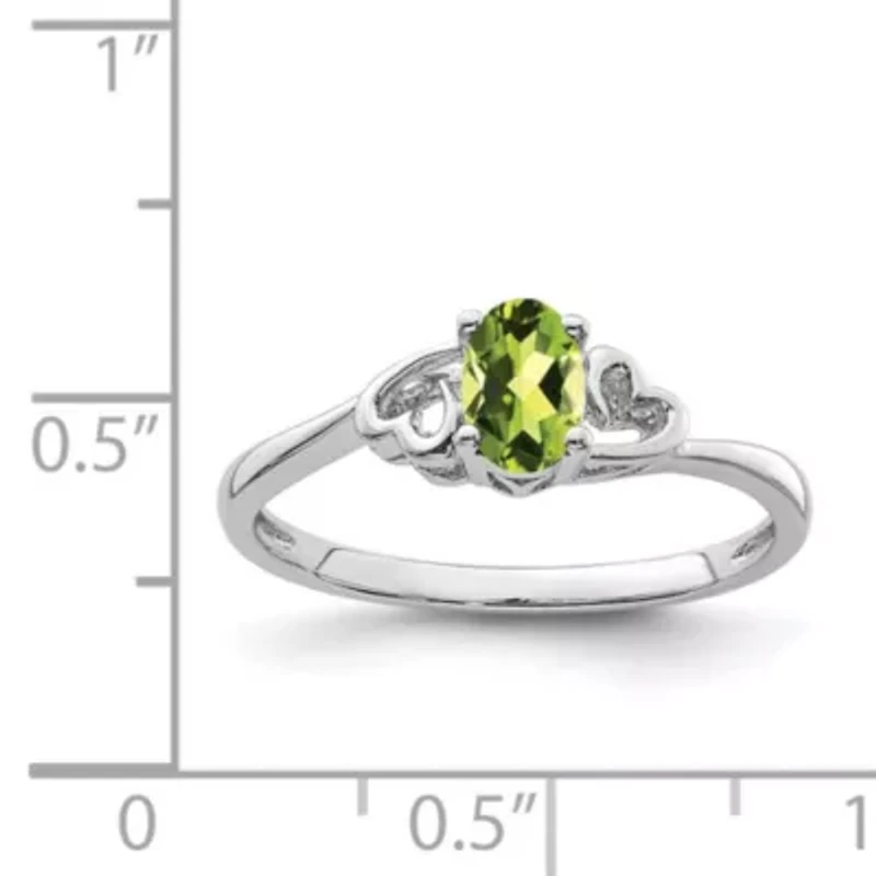 1/2 ct. t.w. Peridot Ring Rhodium-plated Sterling Silver