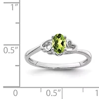 1/2 ct. t.w. Peridot Ring Rhodium-plated Sterling Silver
