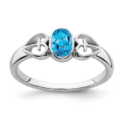 1/2 ct. t.w. Blue Topaz Ring Rhodium-plated Sterling Silver