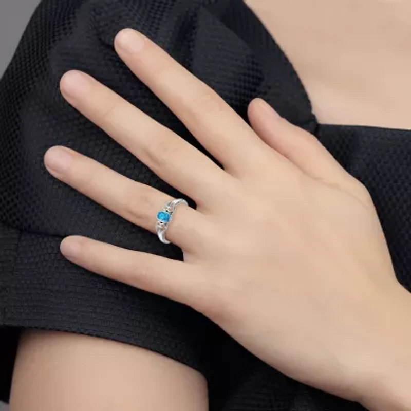 1/2 ct. t.w. Blue Topaz Ring Rhodium-plated Sterling Silver