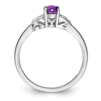 3/8 ct. t.w. Amethyst Ring Rhodium-plated Sterling Silver