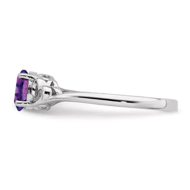3/8 ct. t.w. Amethyst Ring Rhodium-plated Sterling Silver