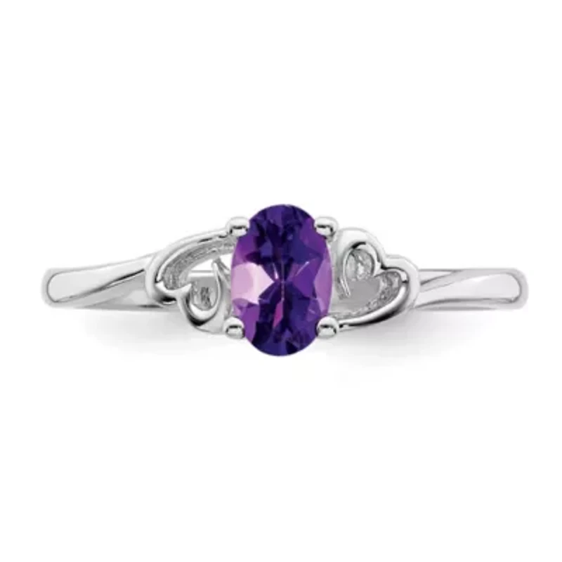 3/8 ct. t.w. Amethyst Ring Rhodium-plated Sterling Silver