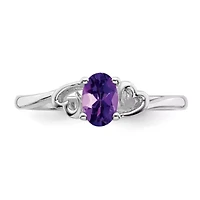 3/8 ct. t.w. Amethyst Ring Rhodium-plated Sterling Silver