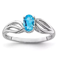 1/2 ct. t.w. Light Swiss Blue Topaz Ring Rhodium-plated Sterling Silver