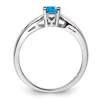 1/2 ct. t.w. Light Swiss Blue Topaz Ring Rhodium-plated Sterling Silver