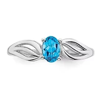 1/2 ct. t.w. Light Swiss Blue Topaz Ring Rhodium-plated Sterling Silver