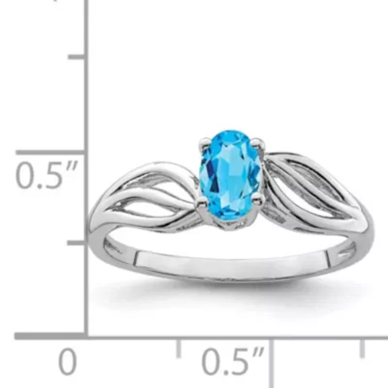 1/2 ct. t.w. Light Swiss Blue Topaz Ring Rhodium-plated Sterling Silver