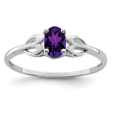 3/8 ct. t.w. Amethyst Ring Rhodium-plated Sterling Silver