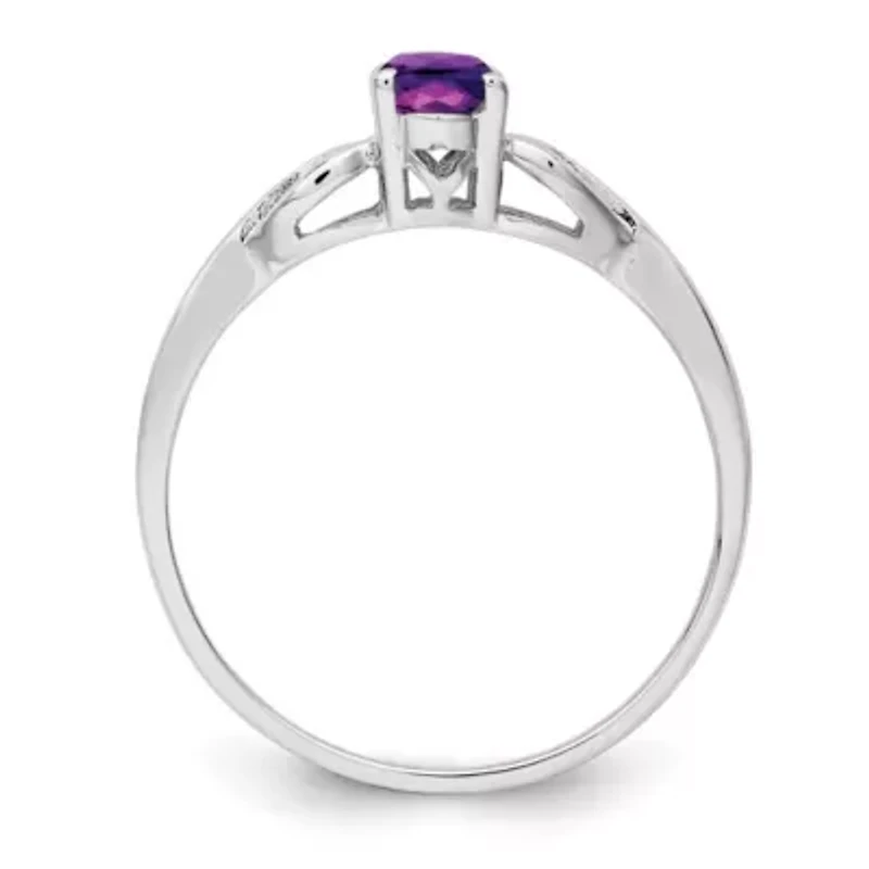3/8 ct. t.w. Amethyst Ring Rhodium-plated Sterling Silver