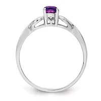 3/8 ct. t.w. Amethyst Ring Rhodium-plated Sterling Silver