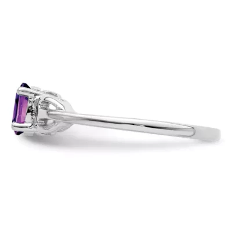 3/8 ct. t.w. Amethyst Ring Rhodium-plated Sterling Silver