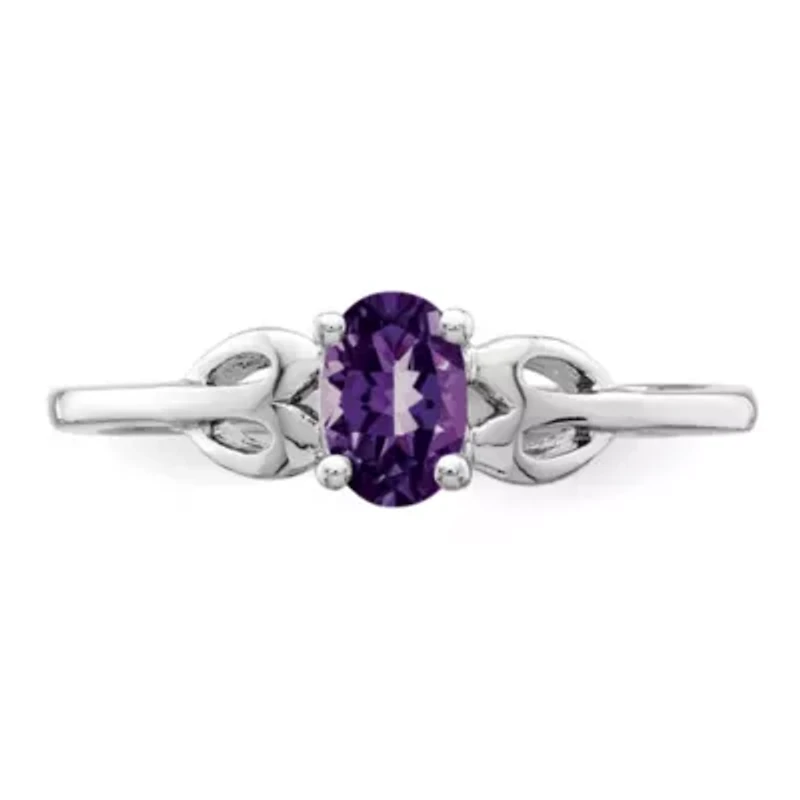 3/8 ct. t.w. Amethyst Ring Rhodium-plated Sterling Silver