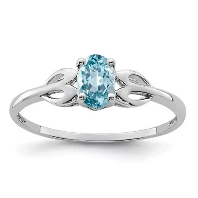1/2 ct. t.w. Light Swiss Blue Topaz Ring Rhodium-plated Sterling Silver