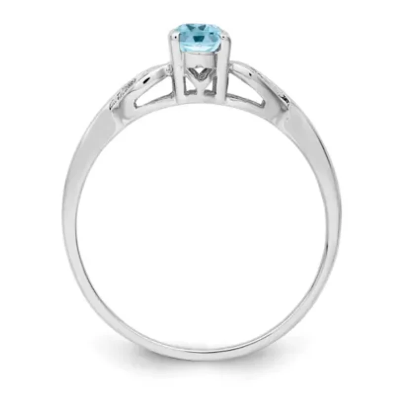 1/2 ct. t.w. Light Swiss Blue Topaz Ring Rhodium-plated Sterling Silver