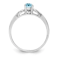 1/2 ct. t.w. Light Swiss Blue Topaz Ring Rhodium-plated Sterling Silver