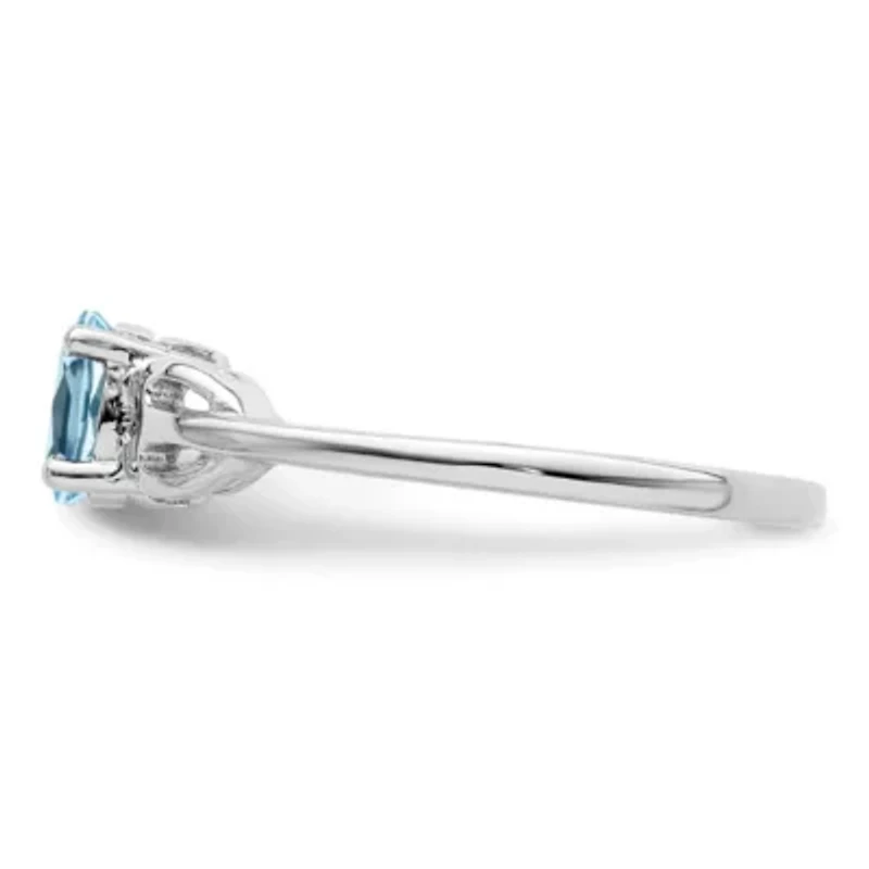1/2 ct. t.w. Light Swiss Blue Topaz Ring Rhodium-plated Sterling Silver