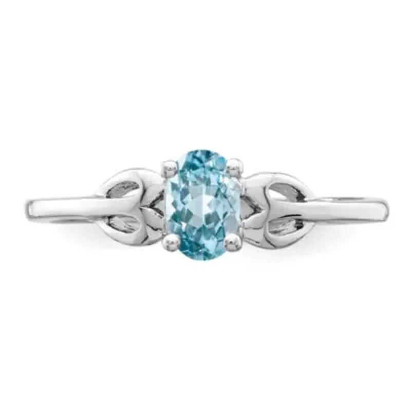 1/2 ct. t.w. Light Swiss Blue Topaz Ring Rhodium-plated Sterling Silver