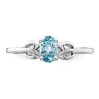 1/2 ct. t.w. Light Swiss Blue Topaz Ring Rhodium-plated Sterling Silver