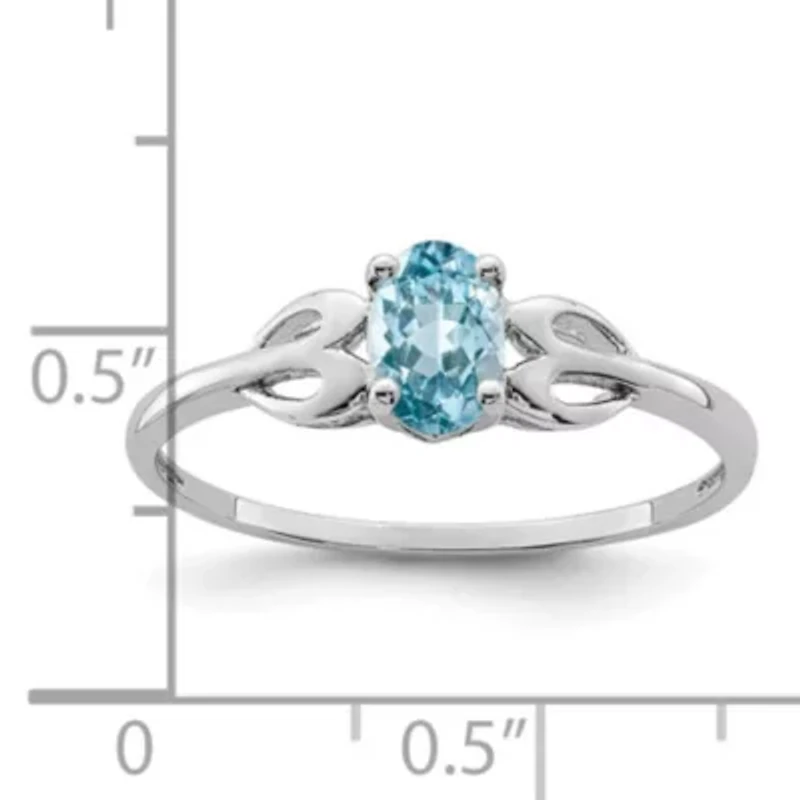 1/2 ct. t.w. Light Swiss Blue Topaz Ring Rhodium-plated Sterling Silver