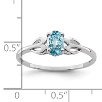 1/2 ct. t.w. Light Swiss Blue Topaz Ring Rhodium-plated Sterling Silver