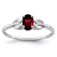 5/8 ct. t.w. Garnet Ring Rhodium-plated Sterling Silver