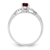 5/8 ct. t.w. Garnet Ring Rhodium-plated Sterling Silver