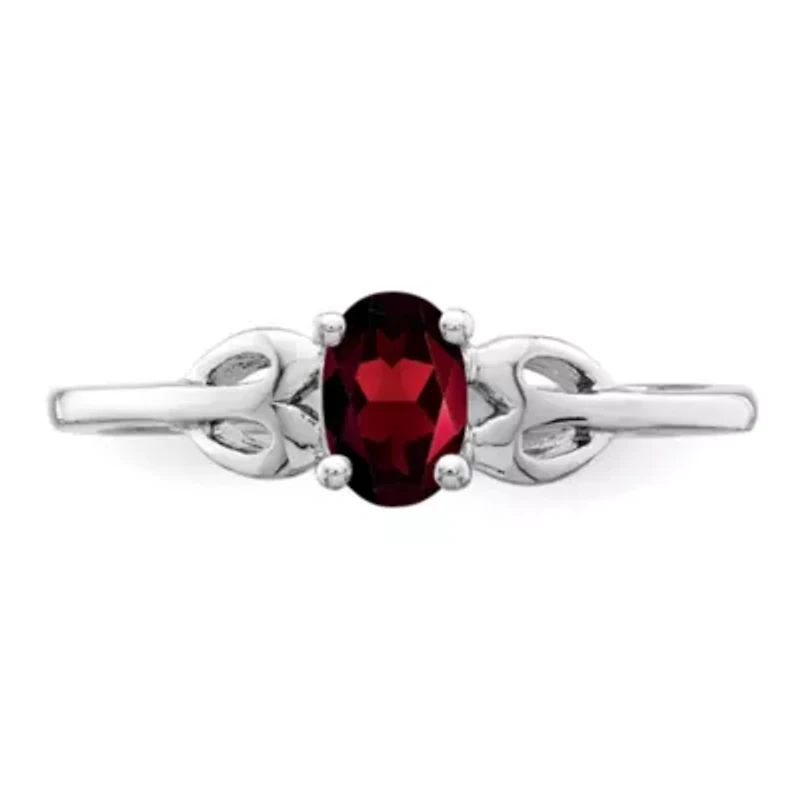 5/8 ct. t.w. Garnet Ring Rhodium-plated Sterling Silver