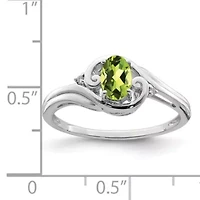 1/2 ct. t.w. Peridot and Diamond Accent Ring Rhodium-plated Sterling Silver