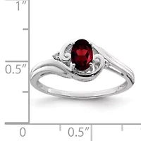 1/2 ct. t.w. Garnet and Diamond Accent Ring Rhodium-plated Sterling Silver