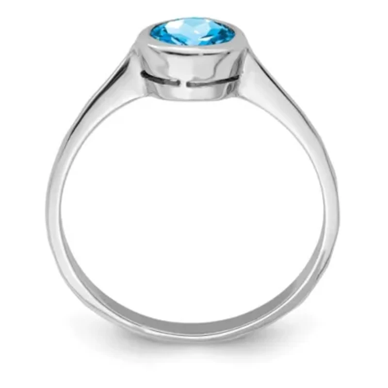 1.01 ct. t.w. Blue Topaz Ring Rhodium-plated Sterling Silver