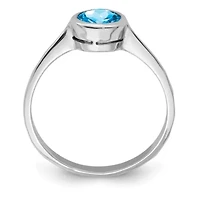 1.01 ct. t.w. Blue Topaz Ring Rhodium-plated Sterling Silver
