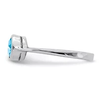 1.01 ct. t.w. Blue Topaz Ring Rhodium-plated Sterling Silver