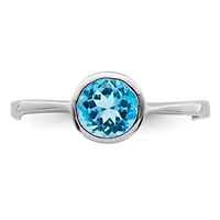 1.01 ct. t.w. Blue Topaz Ring Rhodium-plated Sterling Silver