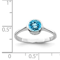 1.01 ct. t.w. Blue Topaz Ring Rhodium-plated Sterling Silver