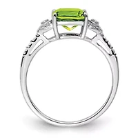 1.46 ct. t.w. Peridot and Diamond Accent Ring Rhodium-plated Sterling Silver