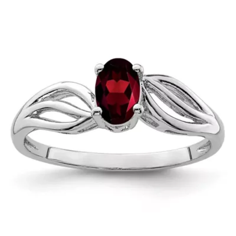 5/8 ct. t.w. Garnet Ring Rhodium-plated Sterling Silver