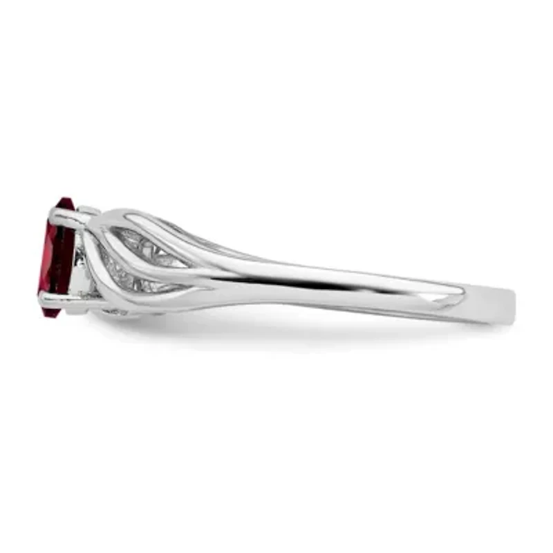 5/8 ct. t.w. Garnet Ring Rhodium-plated Sterling Silver