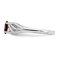 5/8 ct. t.w. Garnet Ring Rhodium-plated Sterling Silver