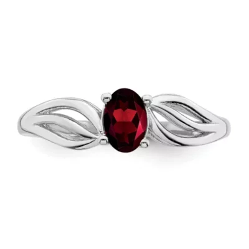 5/8 ct. t.w. Garnet Ring Rhodium-plated Sterling Silver
