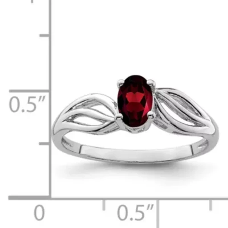 5/8 ct. t.w. Garnet Ring Rhodium-plated Sterling Silver