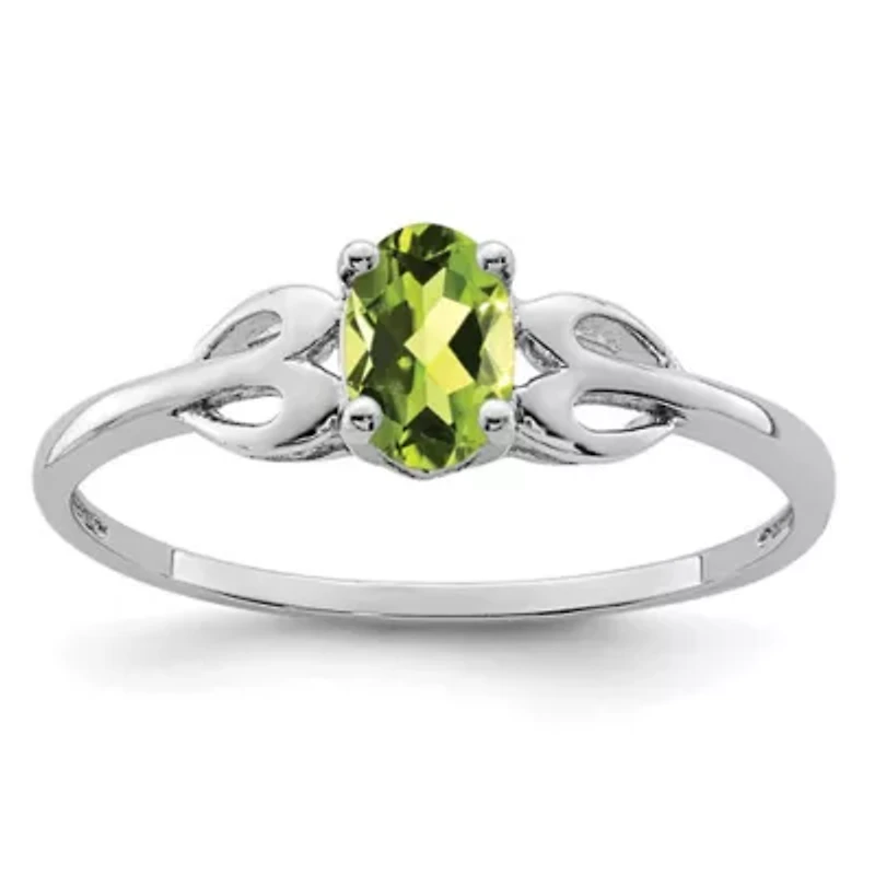5/8 ct. t.w. Peridot Ring Rhodium-plated Sterling Silver