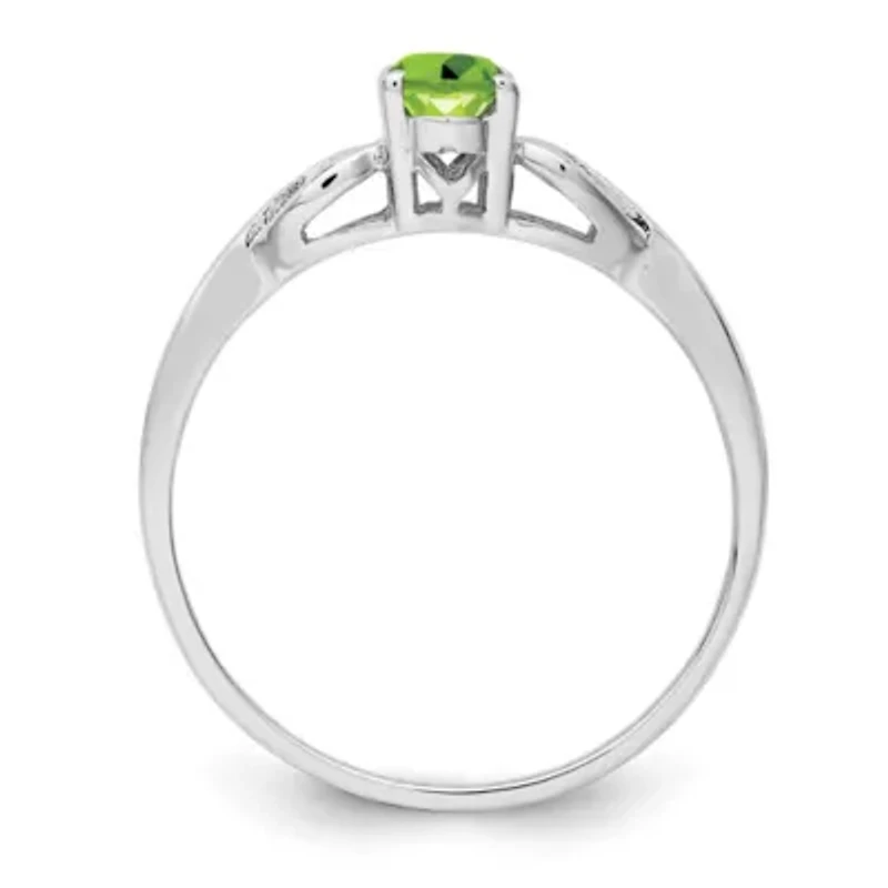 5/8 ct. t.w. Peridot Ring Rhodium-plated Sterling Silver