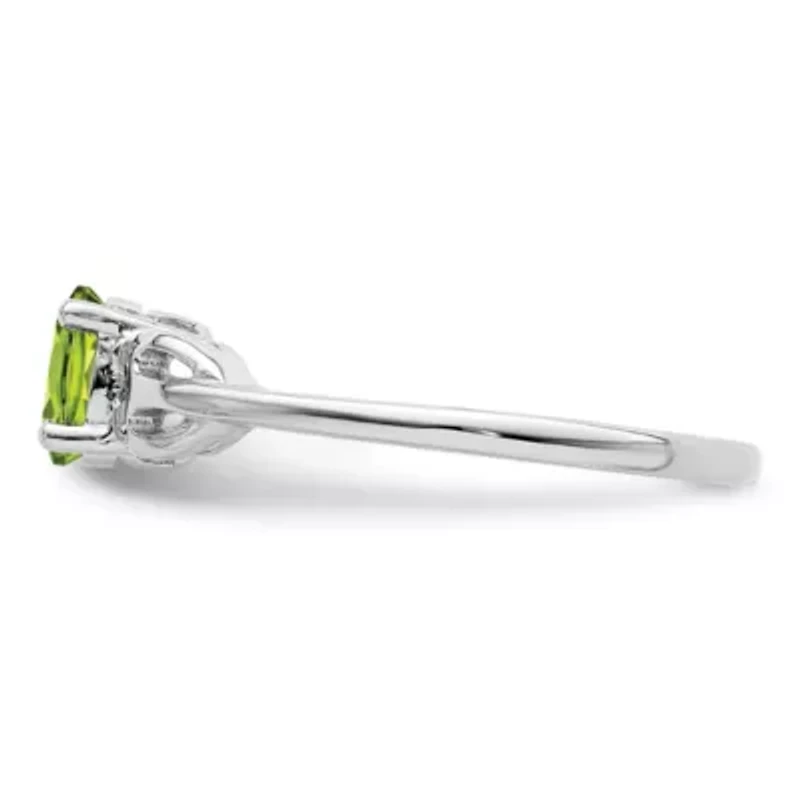 5/8 ct. t.w. Peridot Ring Rhodium-plated Sterling Silver